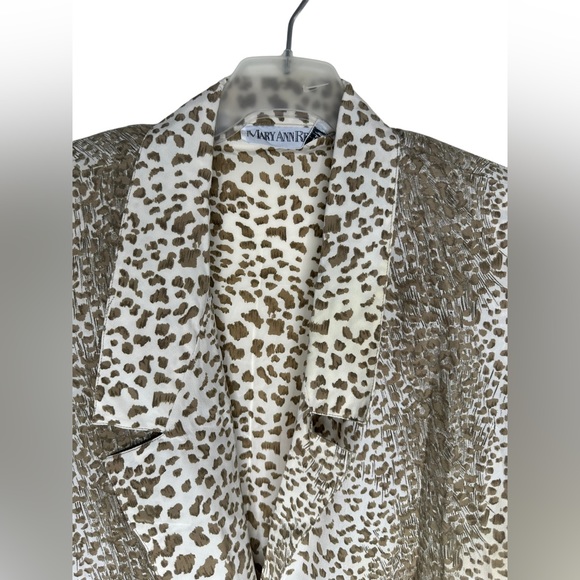 Vintage Mary Ann Restivo Womens Leopard Print Longline Blazer Size 10 - Picture 13 of 13